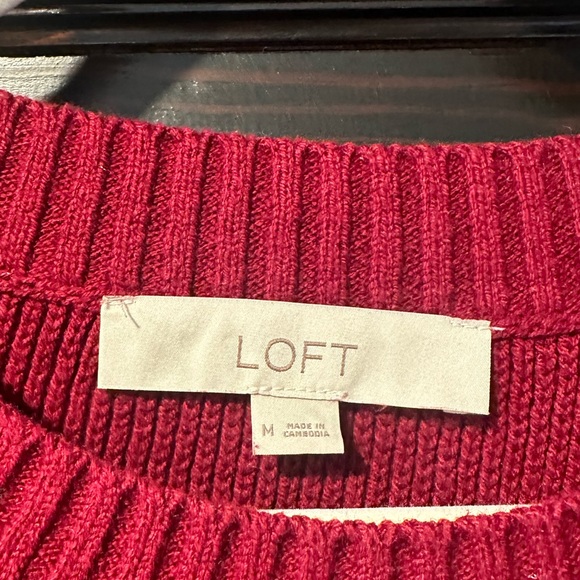 Loft Red Crewneck Sweater - Picture 2 of 2